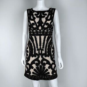 Art Deco inspired beaded black and ivory sheath dress